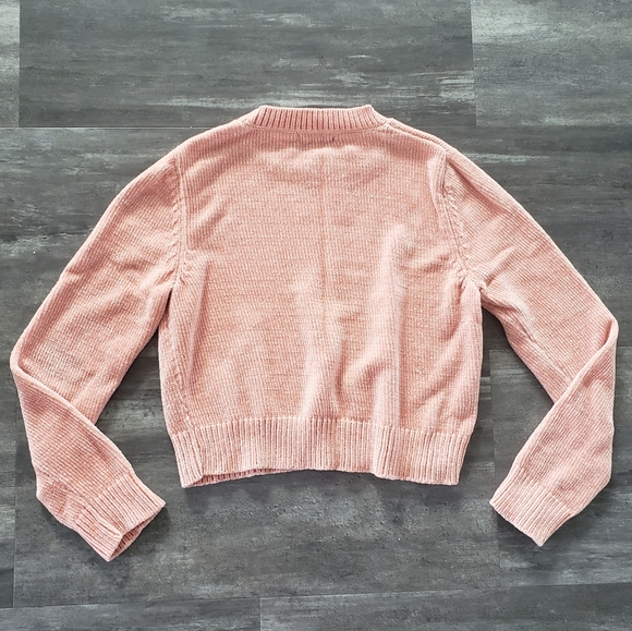 Light Pink Chenille F21 Crop Sweater - Picture 2 of 3